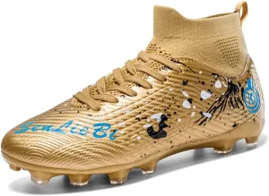 Unisex's Fashion Sports High-Top FG Trainers Cleats Football Sneakers Long Studs AG Soccer Shoes