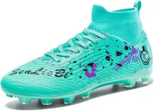 Unisex's Fashion Sports High-Top FG Trainers Cleats Football Sneakers Long Studs AG Soccer Shoes