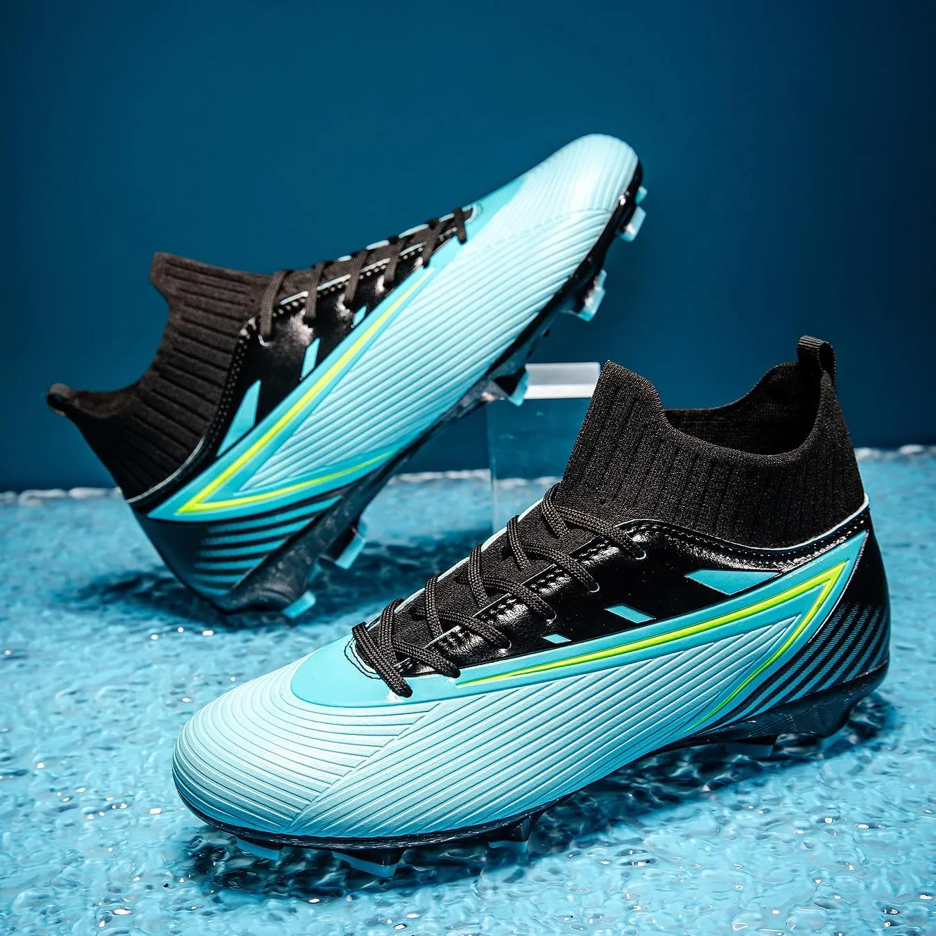Unisex's Fashion Sports High-Top FG Trainers Cleats Football Sneakers Long Studs AG Soccer Shoes