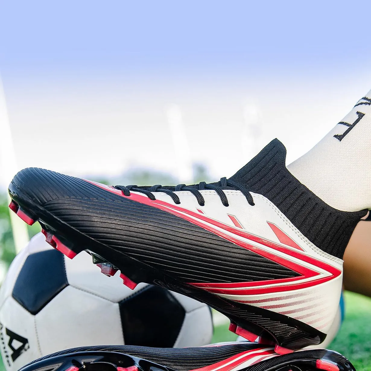 Unisex's Fashion Sports High-Top FG Trainers Cleats Football Sneakers Long Studs AG Soccer Shoes