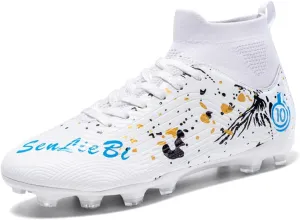 Unisex's Fashion Sports High-Top FG Trainers Cleats Football Sneakers Long Studs AG Soccer Shoes