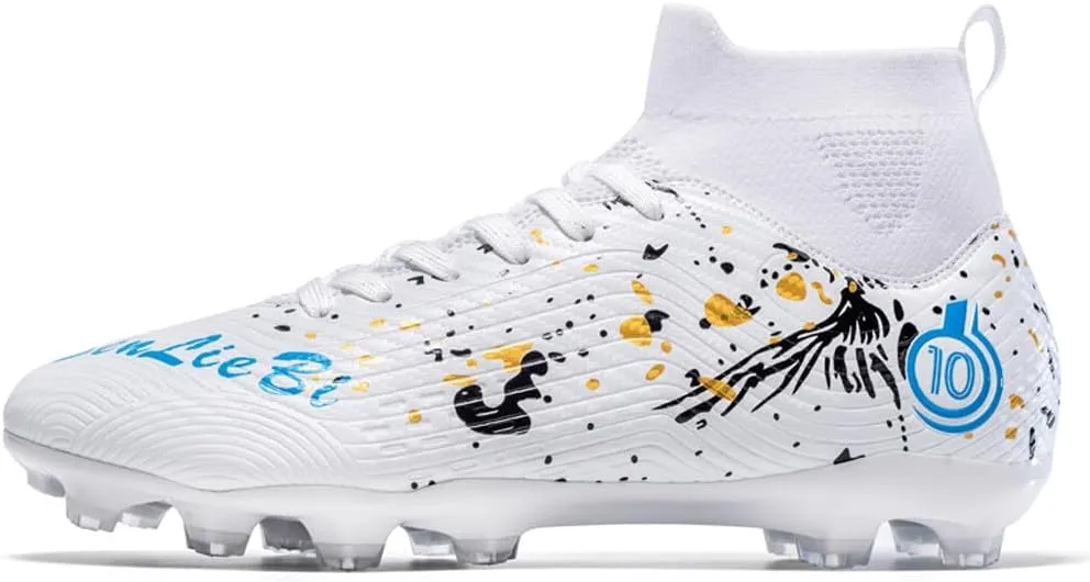 Unisex's Fashion Sports High-Top FG Trainers Cleats Football Sneakers Long Studs AG Soccer Shoes