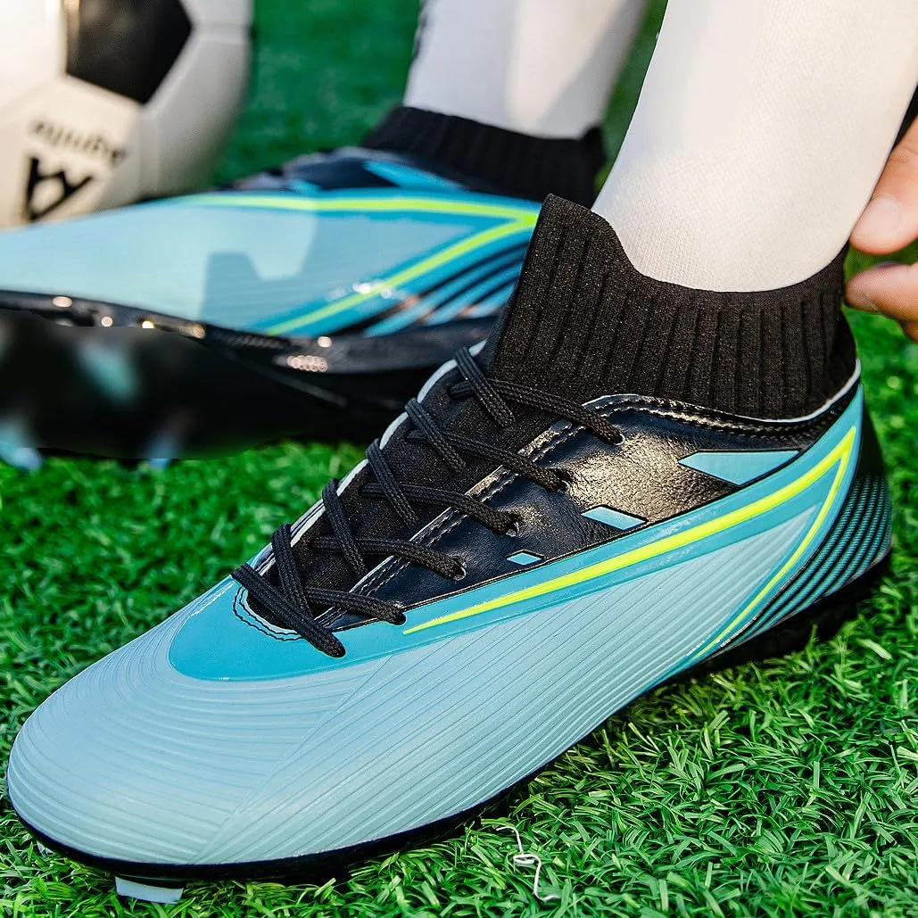 Unisex's Fashion Sports High-Top FG Trainers Cleats Football Sneakers Long Studs AG Soccer Shoes