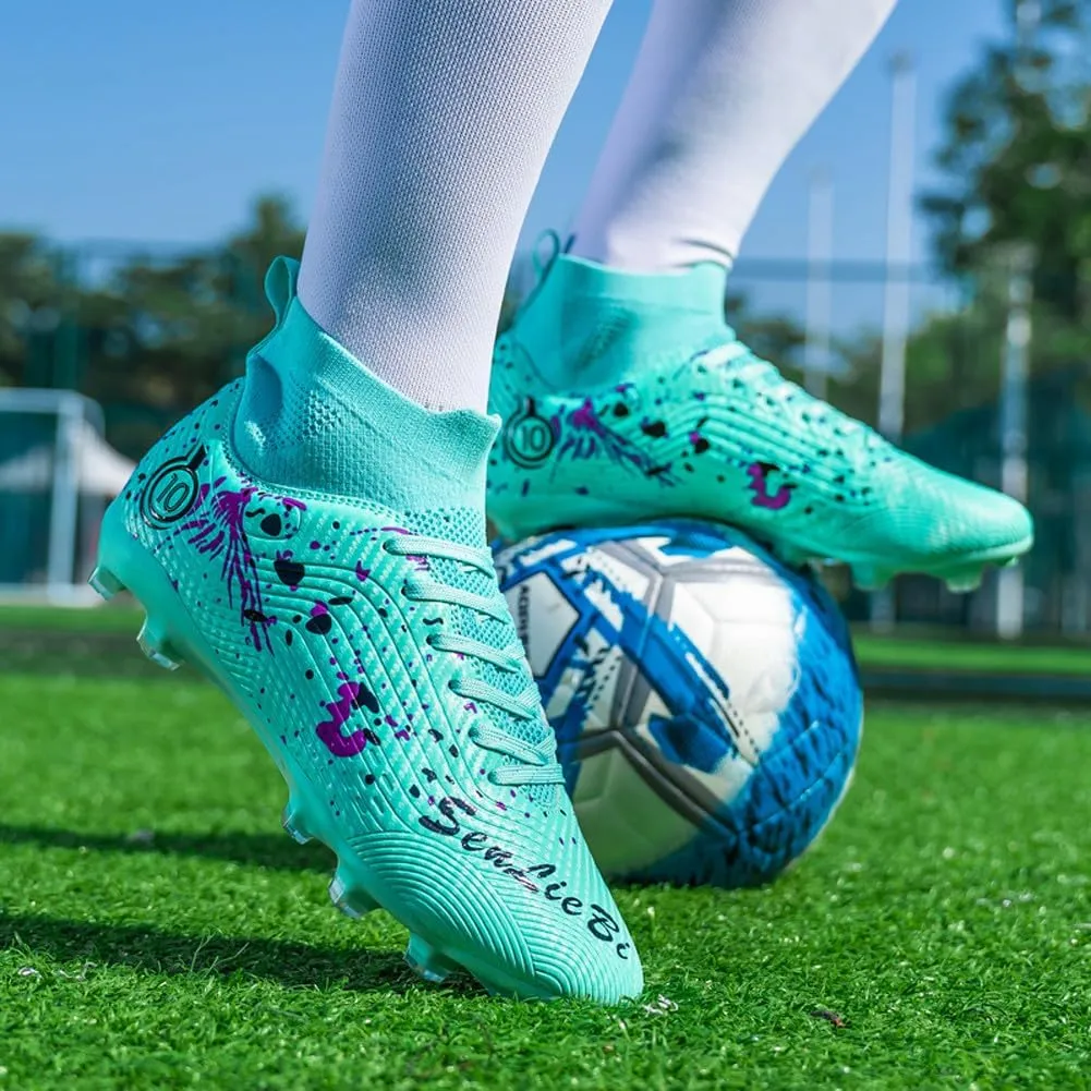 Unisex's Fashion Sports High-Top FG Trainers Cleats Football Sneakers Long Studs AG Soccer Shoes