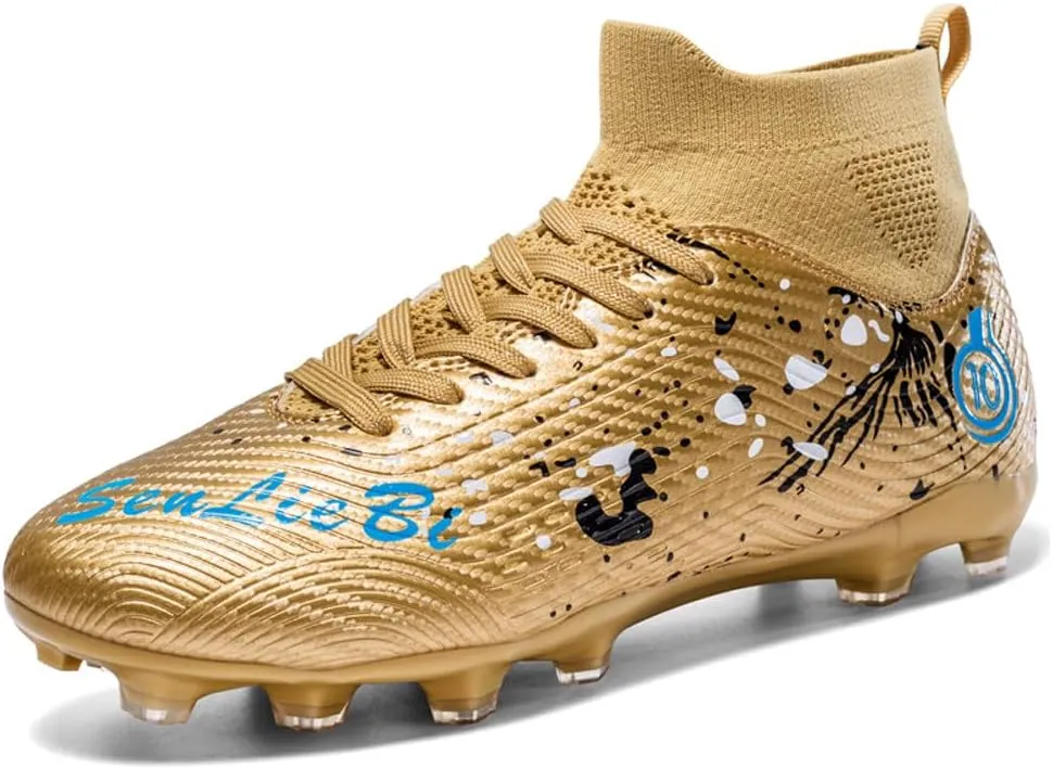Unisex's Fashion Sports High-Top FG Trainers Cleats Football Sneakers Long Studs AG Soccer Shoes