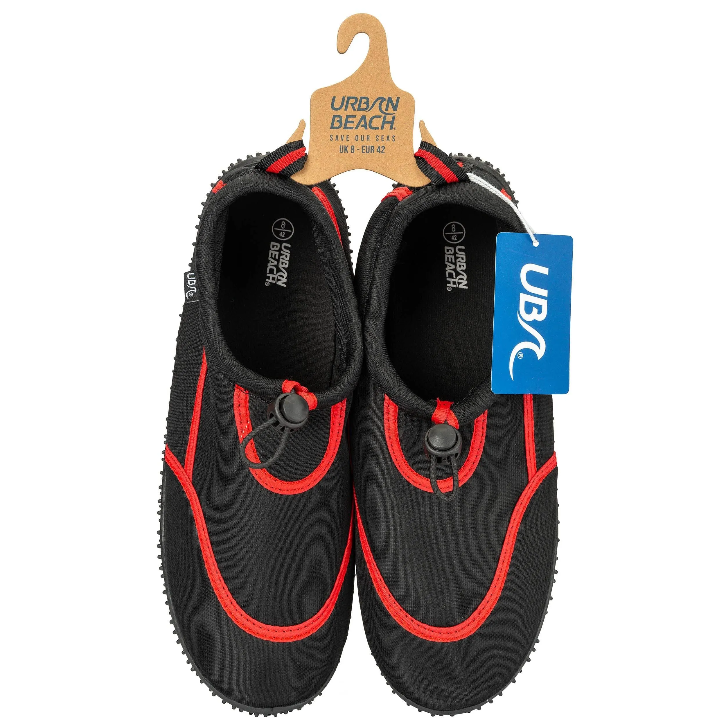 Urban Beach Mens Toggle Aqua Shoe FWR1126 -BLACK/RED (6 - 11)