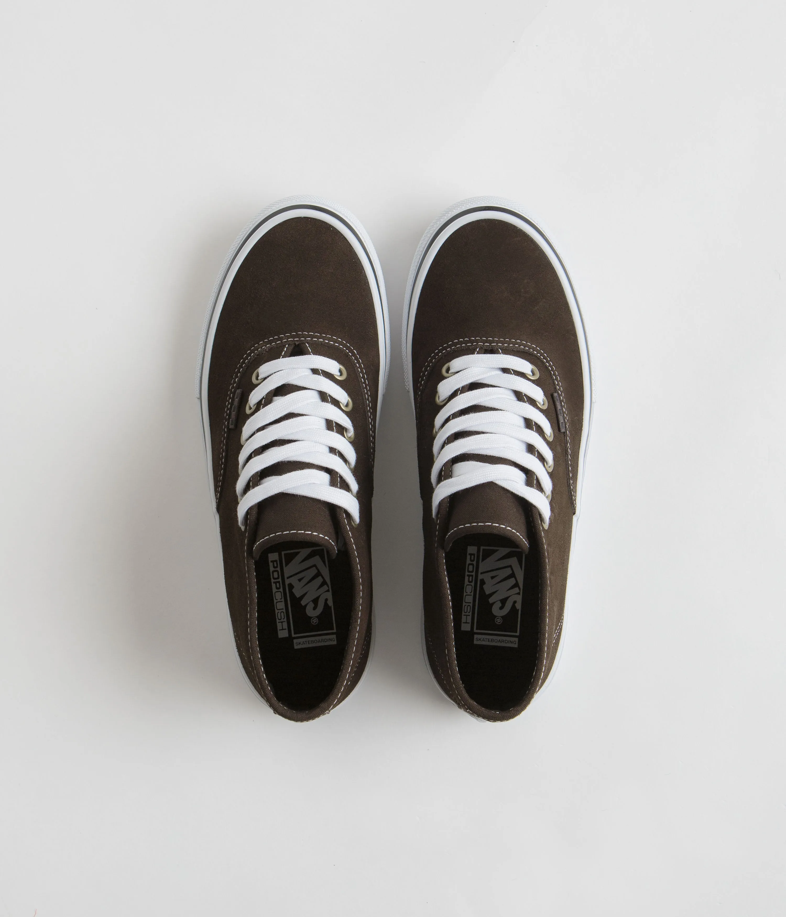 Vans Skate Authentic Mid VCU Shoes - Dark Brown / White