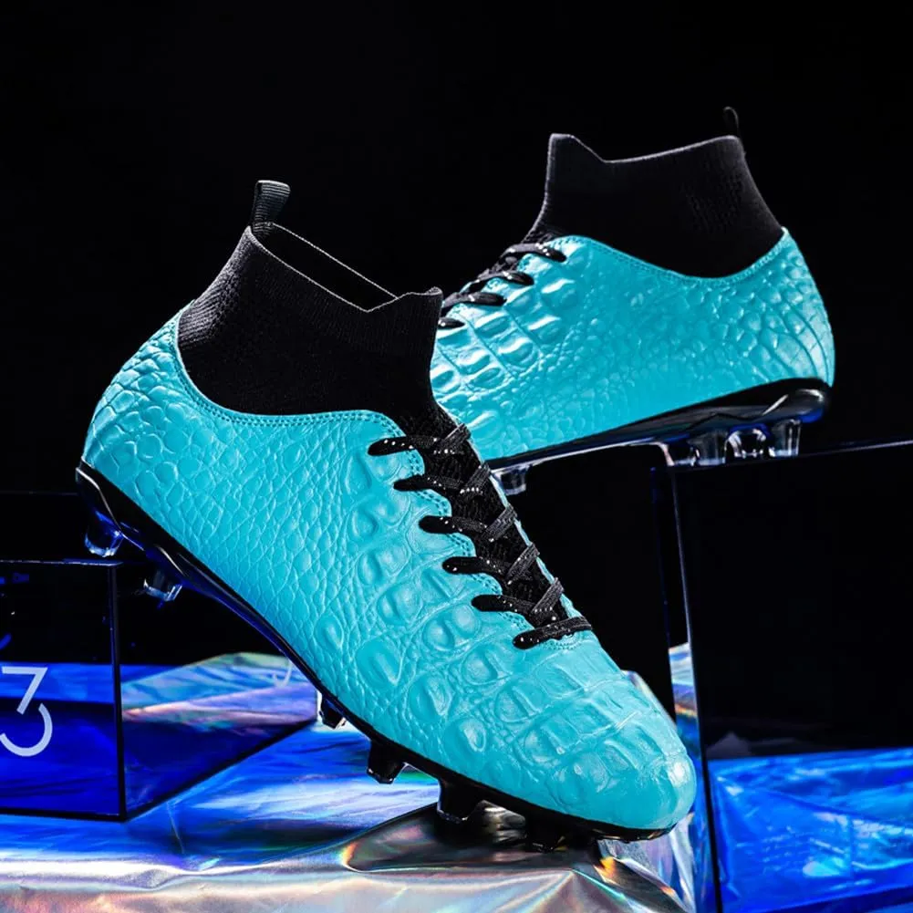VAXAV Unisex's Fashion Sports High-Top FG Trainers Cleats Football Sneakers Long Studs AG Soccer Shoes