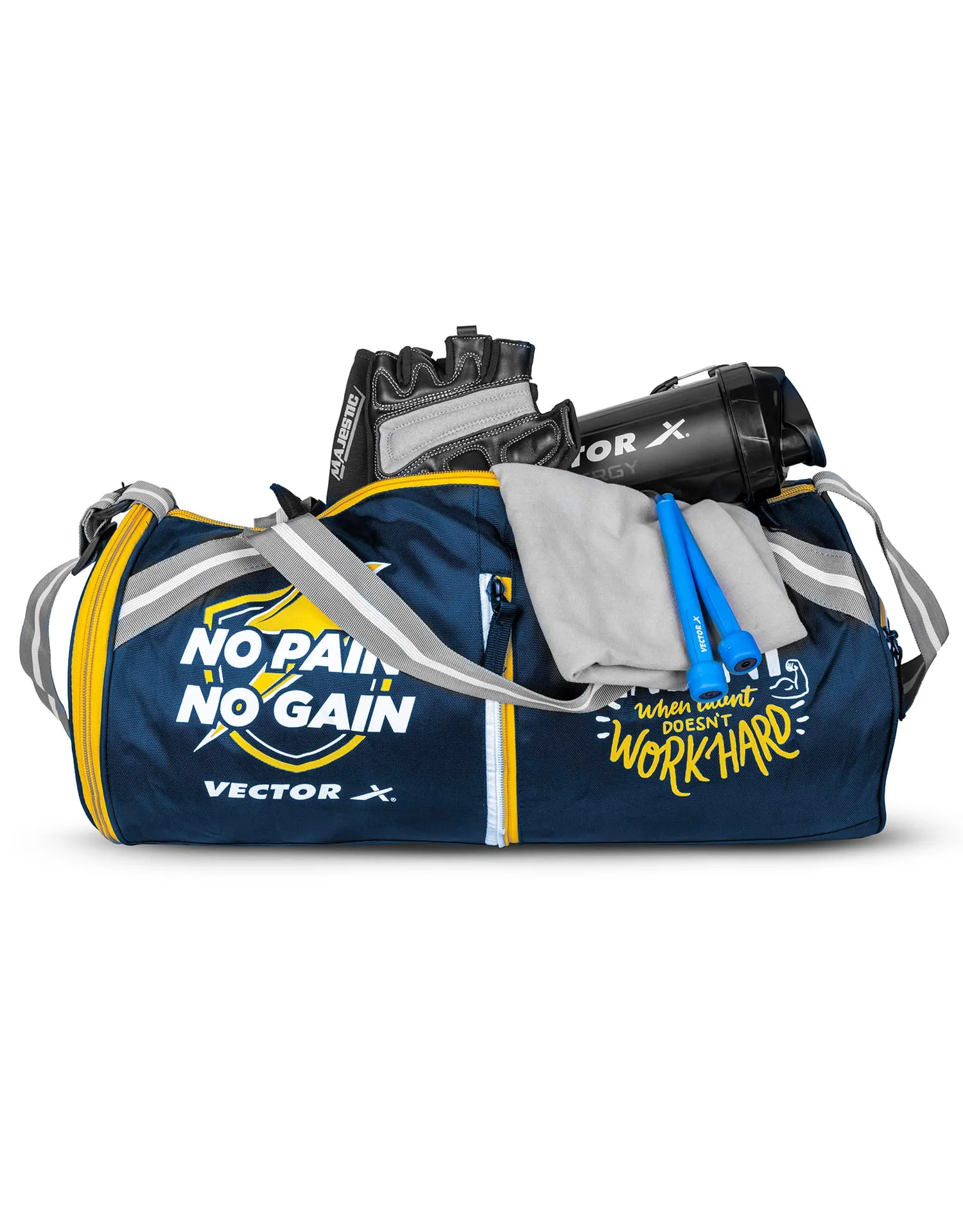 VECTOR X No Pain Gym Duffel 22 L Sports Bag for Men and Women Polyester (Blue) 26 L