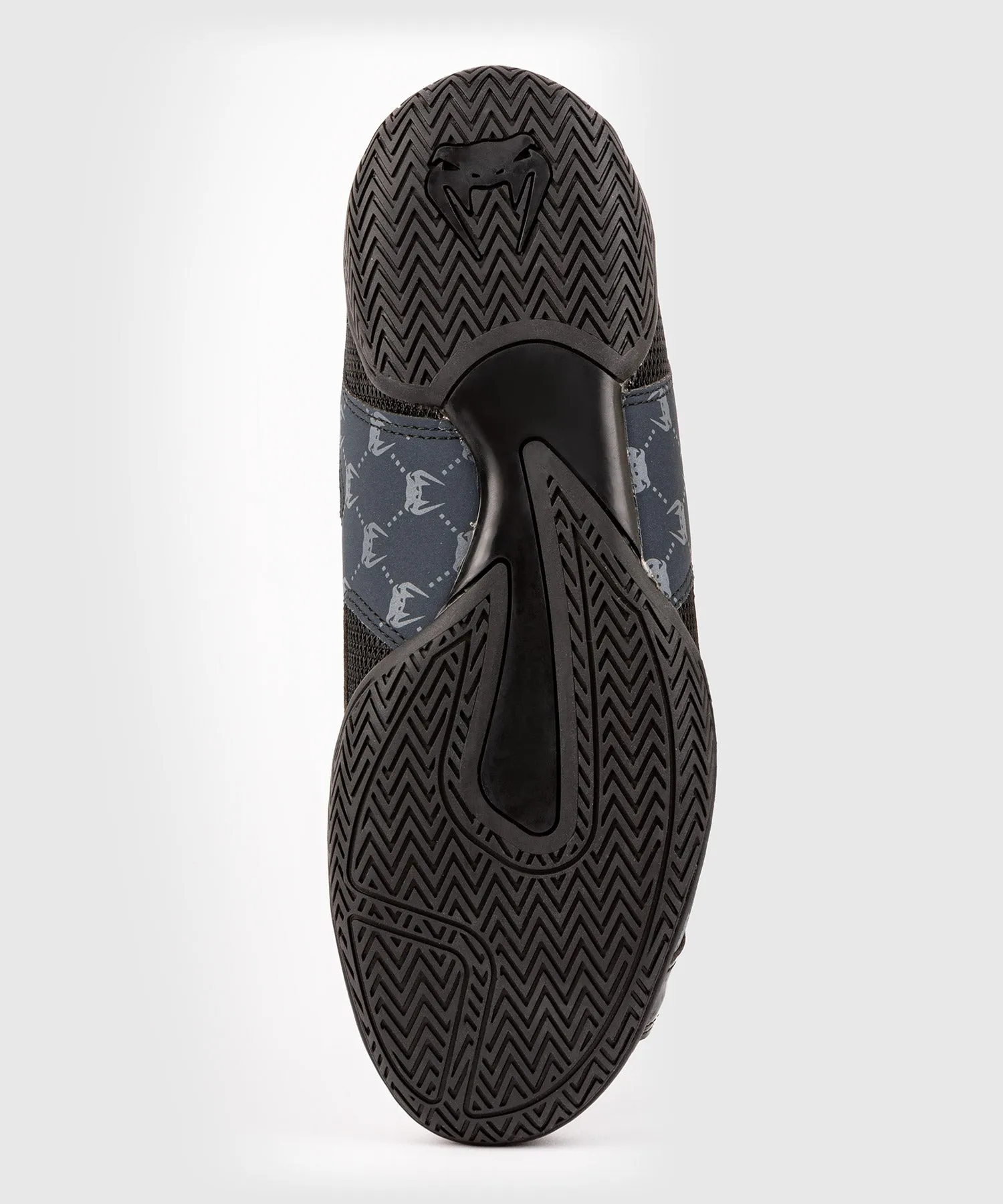 Venum Elite Evo Monogram Boxing Shoes – Black/Navy Blue