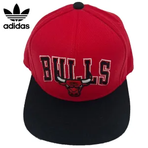 Vintage Style Adidas Chicago Bulls NBA Logo Snapback Hat Cap Black Red