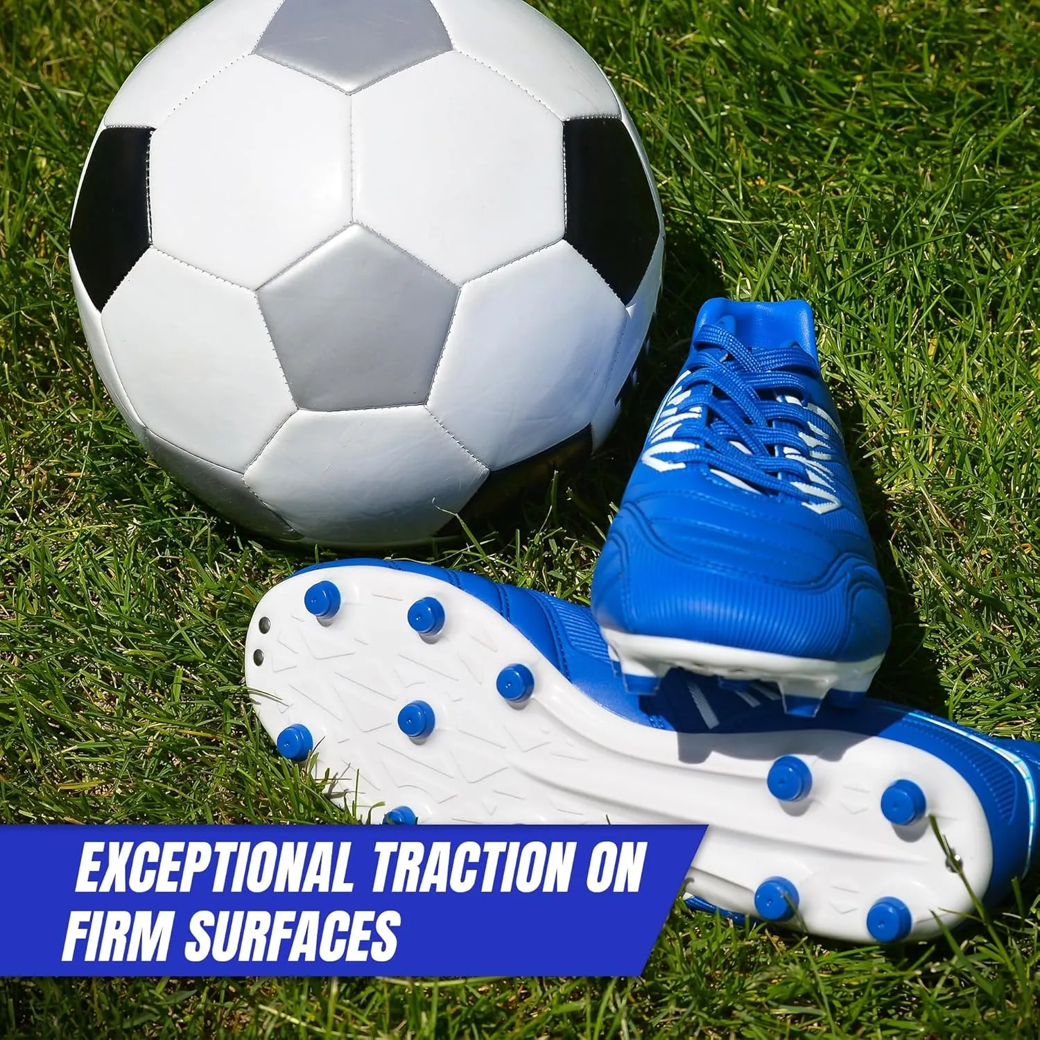 Vizari Valencia Adult Soccer Cleats - Lightweight and Durable Men's Soccer Shoes for Superior Performance - Unisex Mens and Womens Firm Ground Soccer Cleats with Round Studs for Maximum Traction