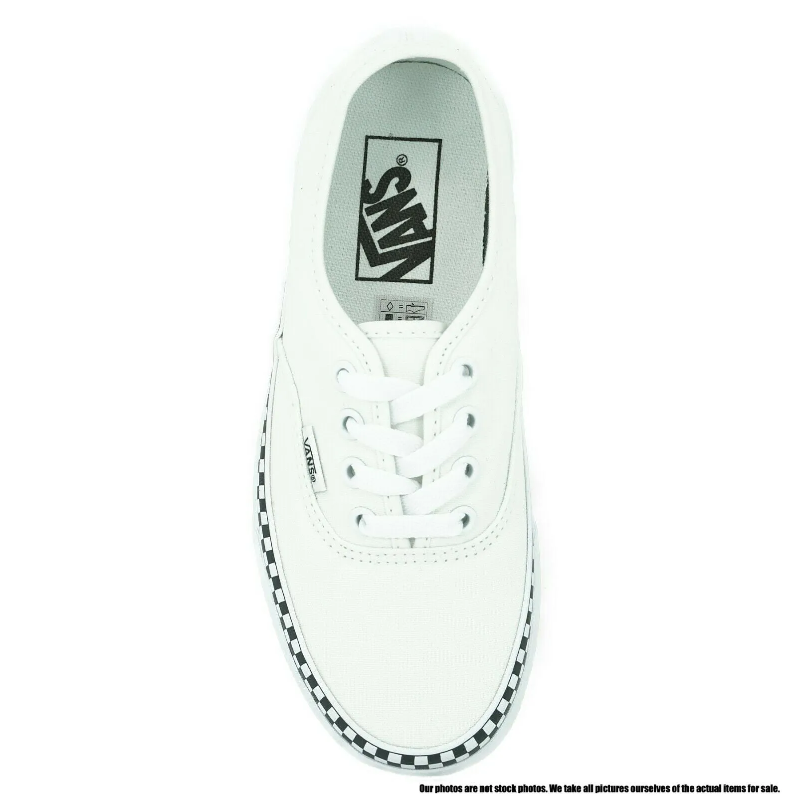 VN0A38EMVJU1 VANS Authentic Check Foxing (White) Men Size 4.5 | Women Size 6