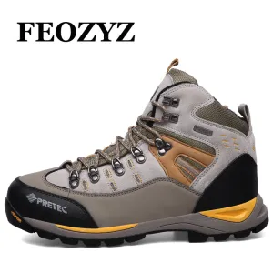 Waterproof Hiking Shoes Men Cow Leather Trekking Hiking Boots Mountain Climbing Shoes Men Zapatillas Outdoor Hombre