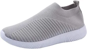 Womens Canvas Slip On Sneakers Casual Comfortable Walking Shoes Lightweight Flat Fashion Elastic Loafers