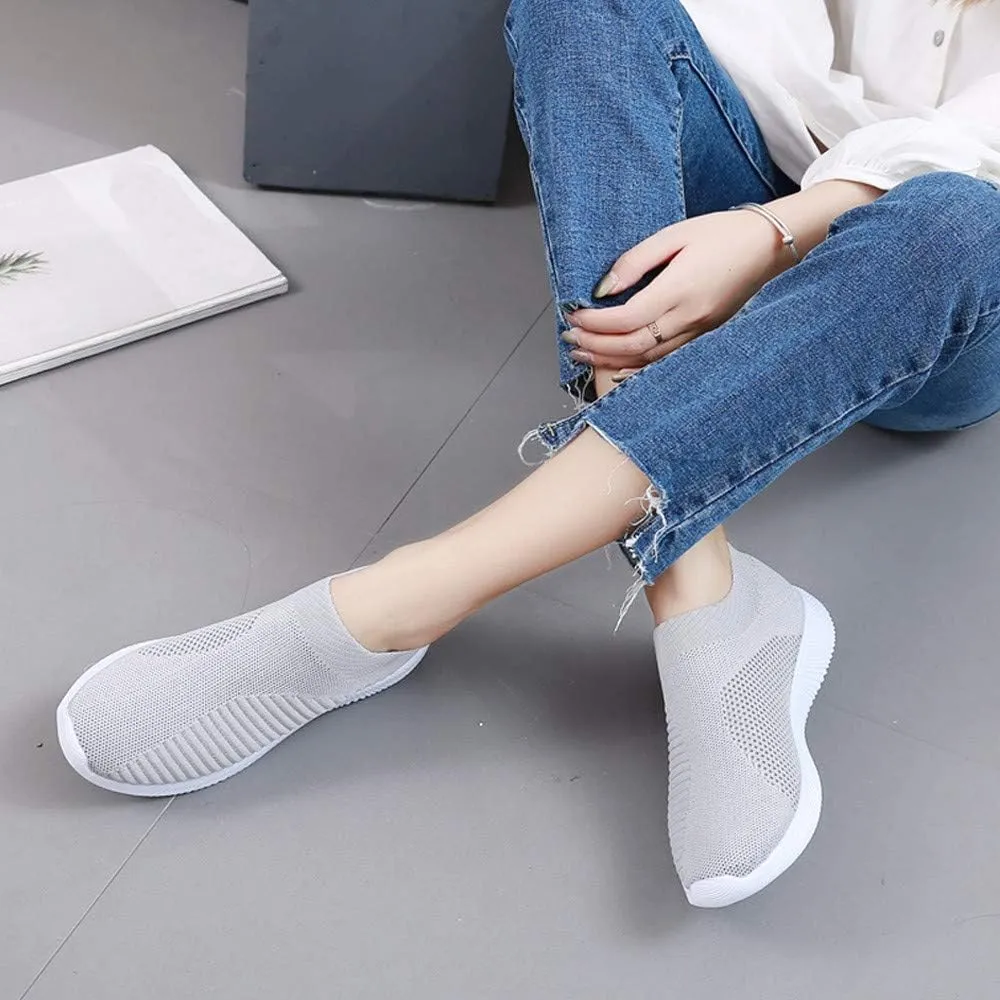 Womens Canvas Slip On Sneakers Casual Comfortable Walking Shoes Lightweight Flat Fashion Elastic Loafers