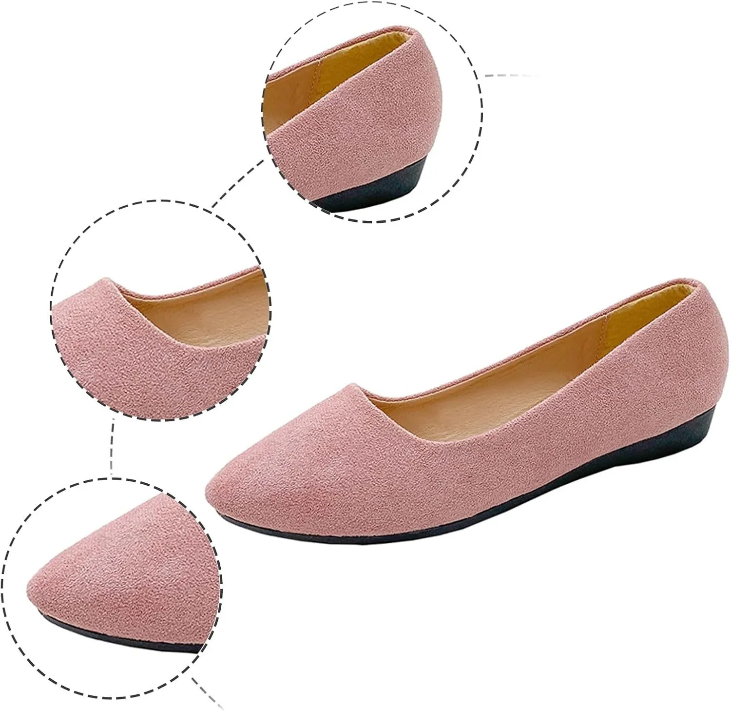 Women's Casual Slip On Comfortable Suede Shoes Low Heel Everyday Walking Footwear for Spring Summer Outfits