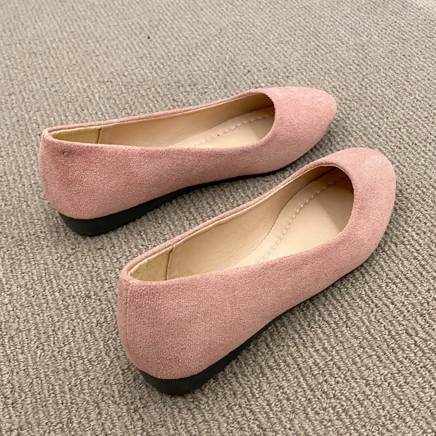 Women's Casual Slip On Comfortable Suede Shoes Low Heel Everyday Walking Footwear for Spring Summer Outfits
