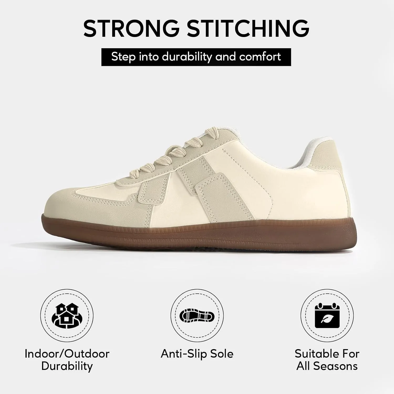Womens Fashion Sneakers Casual Retro Walking Shoes Comfortable Lace-Up Skate Shoes with Arch Support
