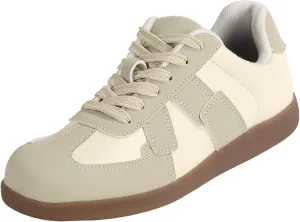 Womens Fashion Sneakers Casual Retro Walking Shoes Comfortable Lace-Up Skate Shoes with Arch Support