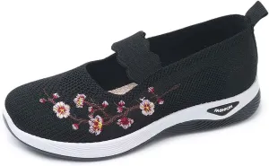 Women's Knitted Mesh Flat Loafers Slip-On Breathable Comfortable Low Top Sport Shoes Fashion Casual Basketball Shoes