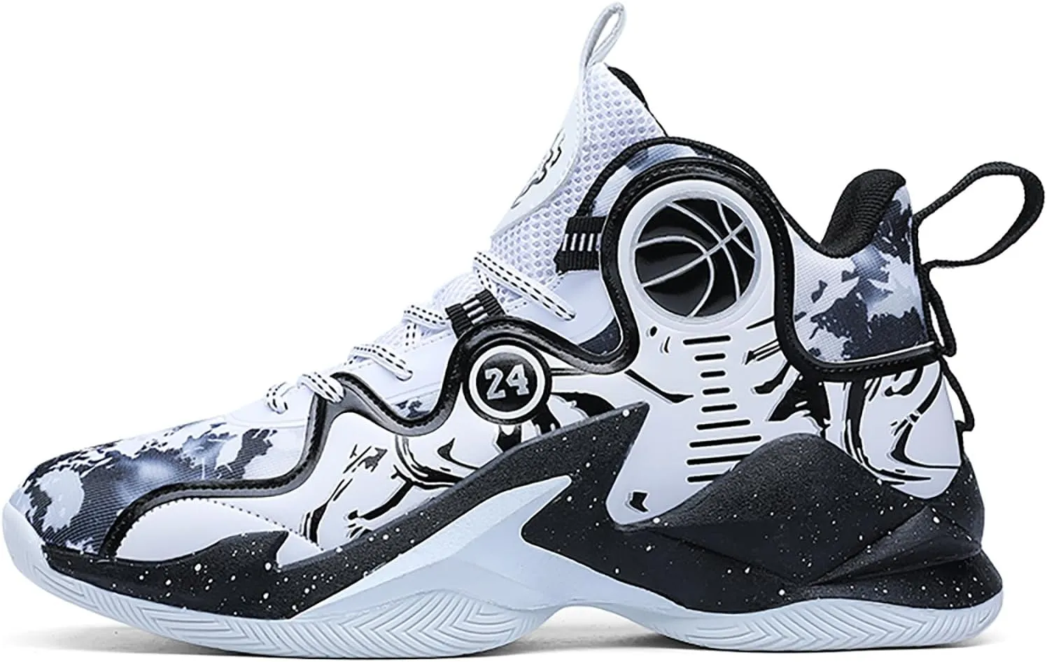 Women's Men's Basketball Shoes No-Slip Breathable Outdoor Shoes Fashion Graffiti Training Shoes