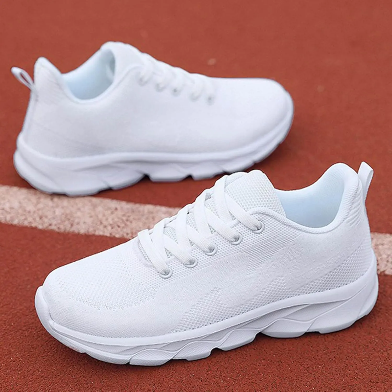 Women's Non Slip Comfortable Fashion Sneakers Lightweight Casual Sneakers for Gym Travel Work Soft Woven Shoe