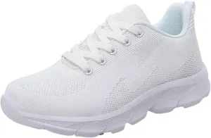 Women's Non Slip Comfortable Fashion Sneakers Lightweight Casual Sneakers for Gym Travel Work Soft Woven Shoe