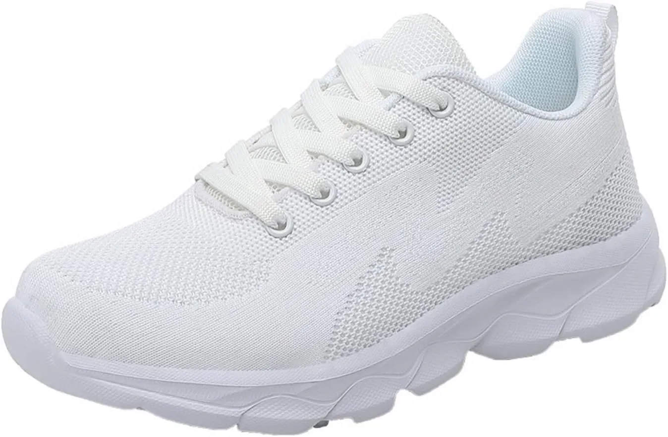 Women's Non Slip Comfortable Fashion Sneakers Lightweight Casual Sneakers for Gym Travel Work Soft Woven Shoe