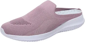 Womens Walking Tennis Shoes Slip-On Walking Sneakers Breathable Comfortable Sneakers Arch Support Backless Slippers