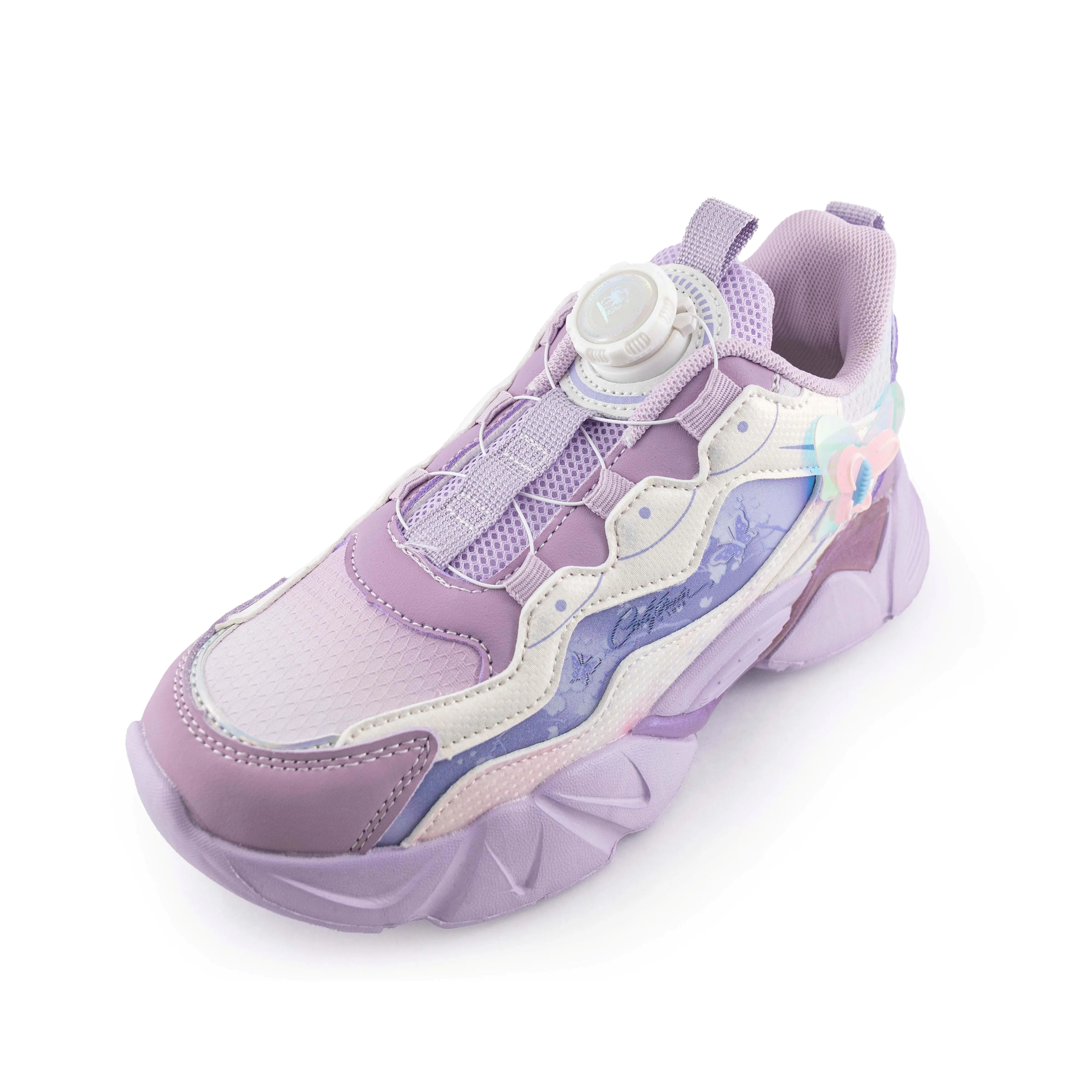 Youth Rotary buckle Girl's Sneakers with butterfly 8820 Purple