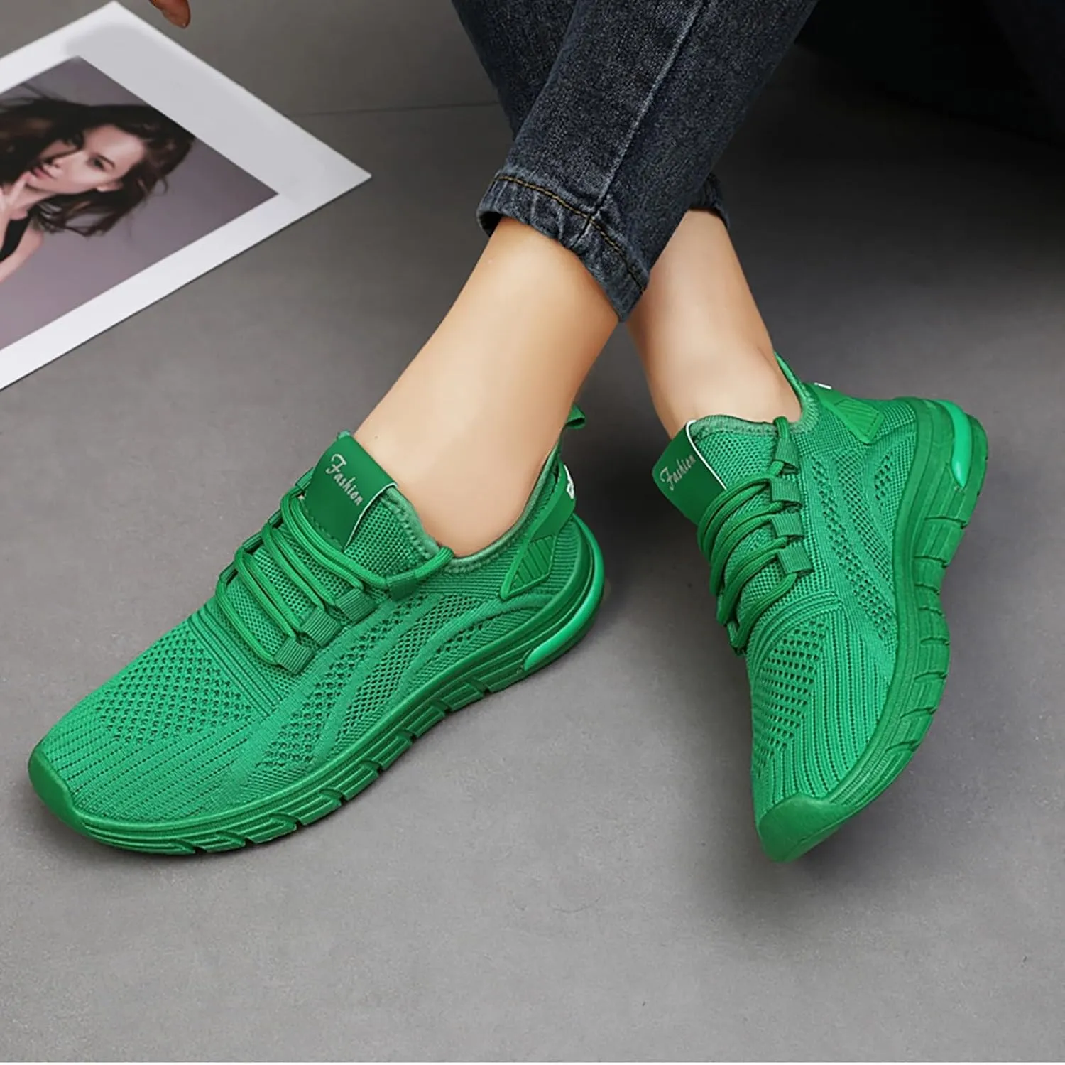 ZSpzx Orthopedic Sneakers for Women Air Cushioned Lace Up Fashion Casual Canvas Shoes Comfortable Lightweight Flats Breathable Padded Insole Slip on Tennis Boat Shoes with Arch Support