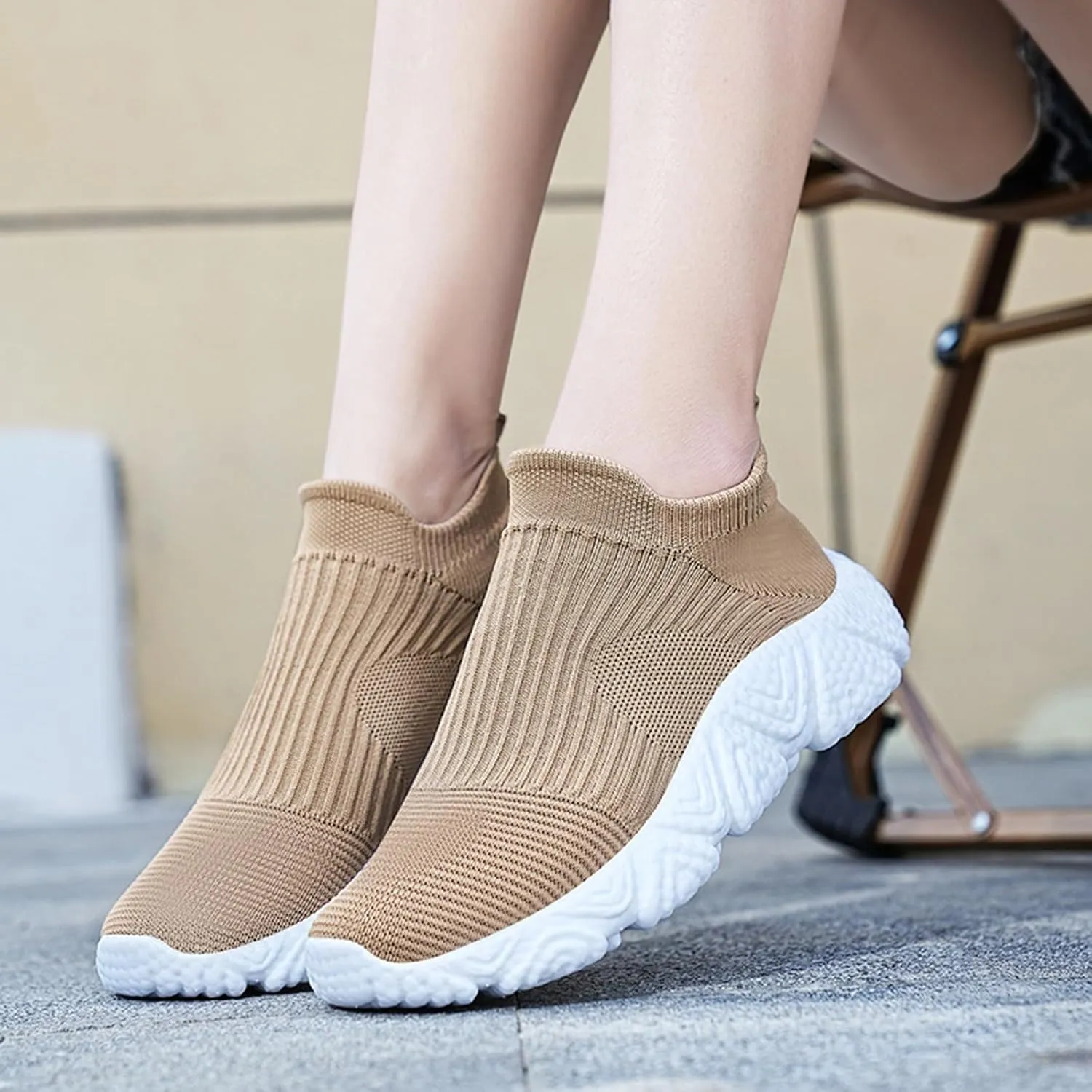 ZSpzx Sneakers for Women Air Cushioned Padded Insole Slip on Walking Casual Shoes Arch Support Orthopedic Breathable Workout Shoe Arch Support Jogging Tennis Sneaker for Gym Travel Daily Wear