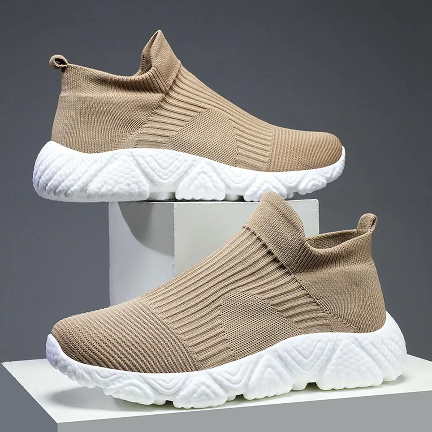 ZSpzx Sneakers for Women Air Cushioned Padded Insole Slip on Walking Casual Shoes Arch Support Orthopedic Breathable Workout Shoe Arch Support Jogging Tennis Sneaker for Gym Travel Daily Wear