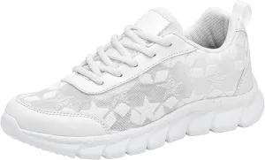 ZSpzx Summer Breathable Sneakers for Women Lace Up Casual Shoes Air Cushioned Orthopedic Non Slip Walking Tennis Sneaker Lightweight Mesh Comfy Plantar Fasciitis Footwear Daily Wear Wedge Shoe