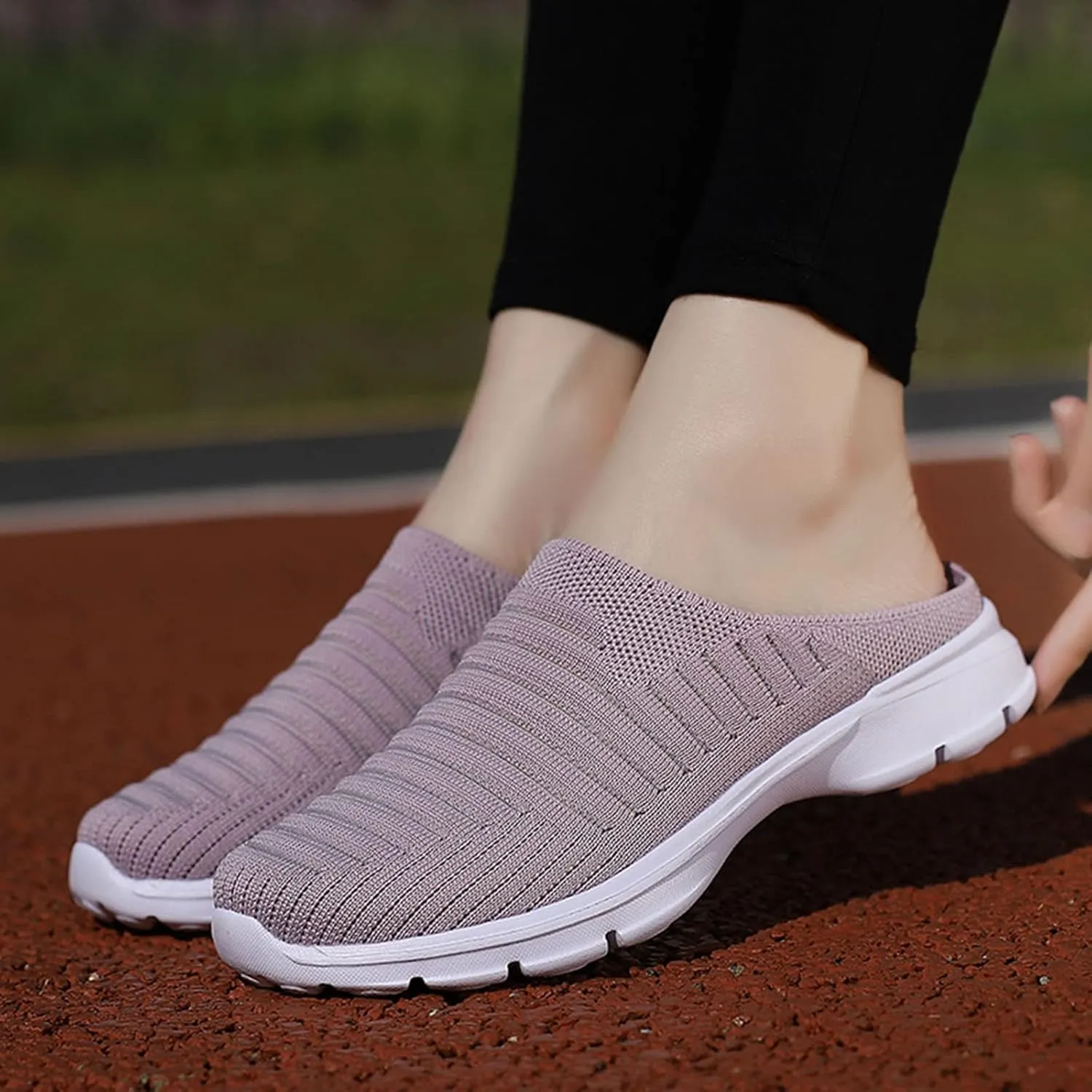 ZSpzx Womens Casual Shoes Slip On Low Top Mesh Breathable Air Cushioned Lightweight Slides Round Toe Memory Foam Closed Toe Comfortable Jogging Shoes Footwear for Daily Wear Outdoor Indoor