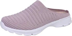 ZSpzx Womens Casual Shoes Slip On Low Top Mesh Breathable Air Cushioned Lightweight Slides Round Toe Memory Foam Closed Toe Comfortable Jogging Shoes Footwear for Daily Wear Outdoor Indoor