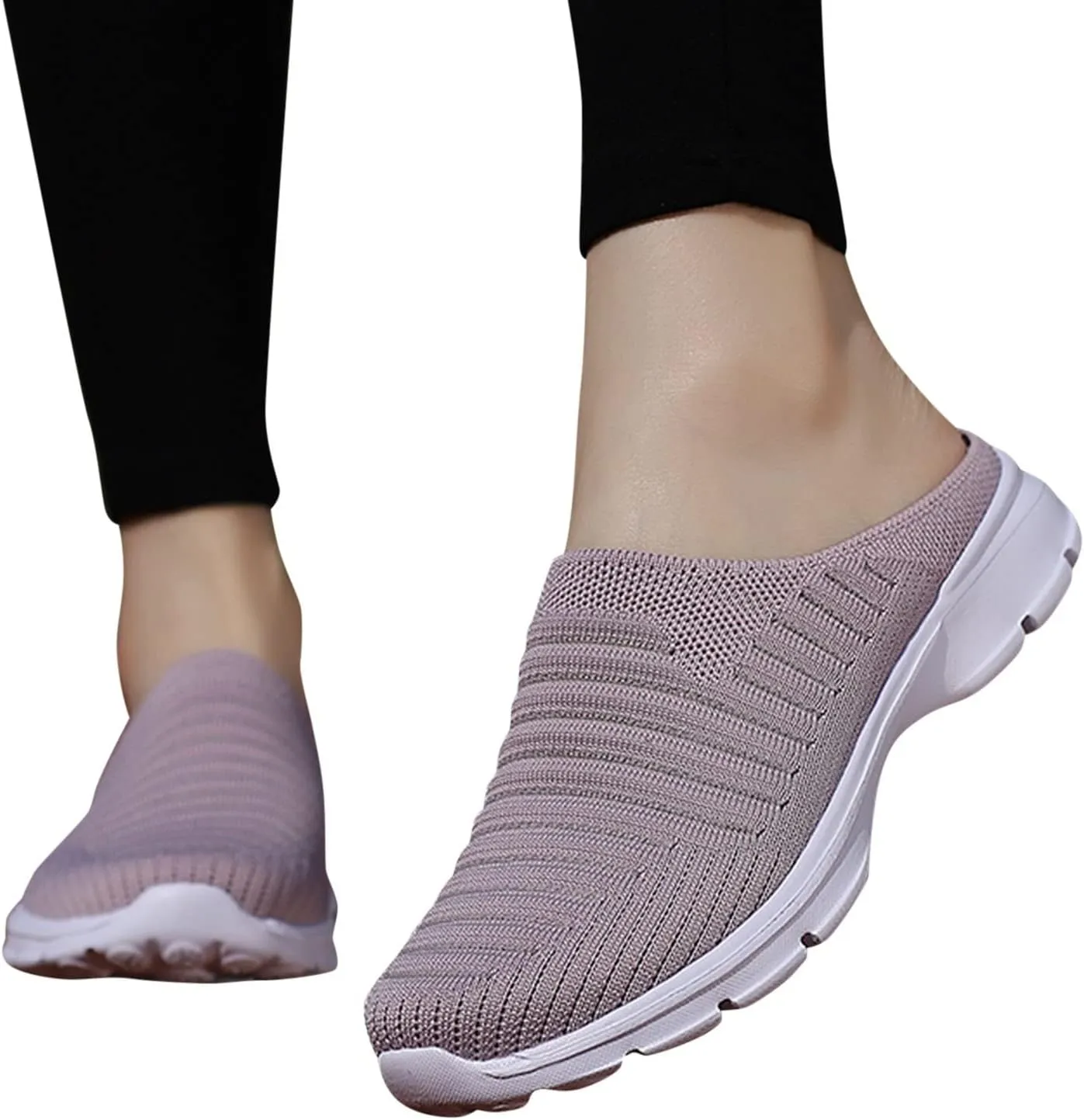 ZSpzx Womens Casual Shoes Slip On Low Top Mesh Breathable Air Cushioned Lightweight Slides Round Toe Memory Foam Closed Toe Comfortable Jogging Shoes Footwear for Daily Wear Outdoor Indoor