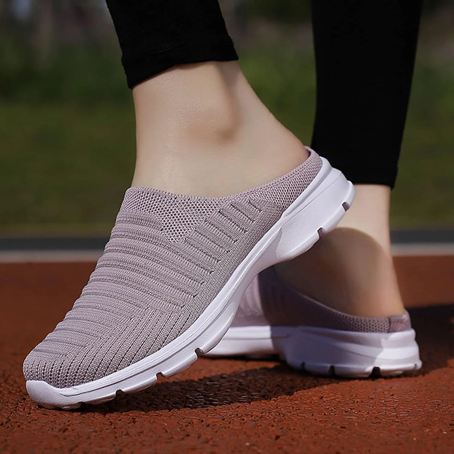 ZSpzx Womens Casual Shoes Slip On Low Top Mesh Breathable Air Cushioned Lightweight Slides Round Toe Memory Foam Closed Toe Comfortable Jogging Shoes Footwear for Daily Wear Outdoor Indoor