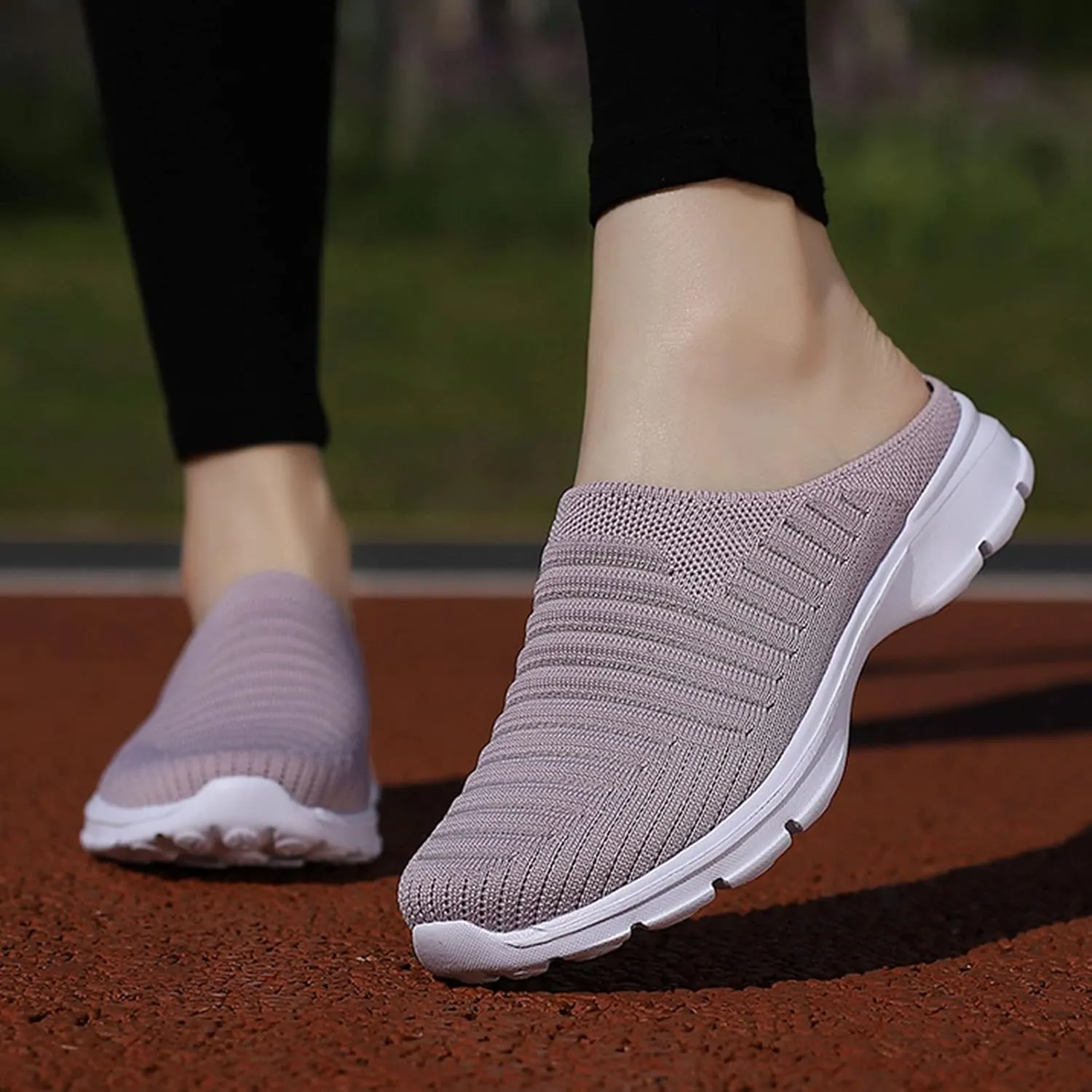 ZSpzx Womens Casual Shoes Slip On Low Top Mesh Breathable Air Cushioned Lightweight Slides Round Toe Memory Foam Closed Toe Comfortable Jogging Shoes Footwear for Daily Wear Outdoor Indoor